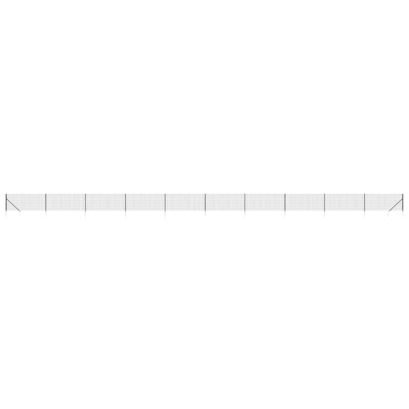 Gard plasă de sârmă cu țăruși de fixare, antracit, 1x25 m