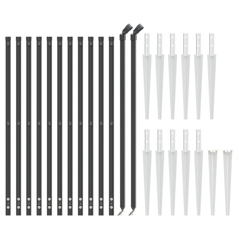 Gard plasă de sârmă cu țăruși de fixare, antracit, 1,1x25 m