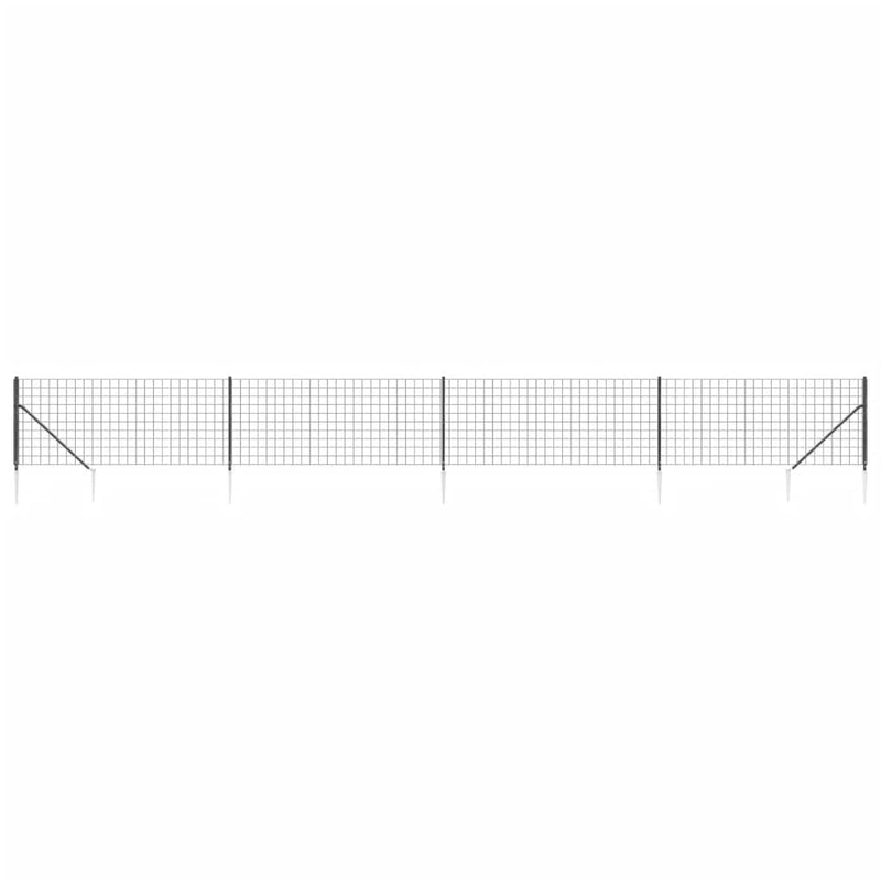 Gard plasă de sârmă cu țăruși de fixare, antracit, 1x10 m
