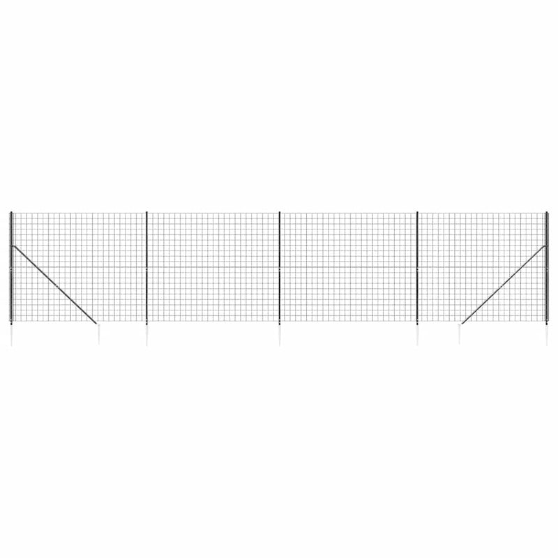 Gard plasă de sârmă cu țăruși de fixare, antracit, 1,4x10 m