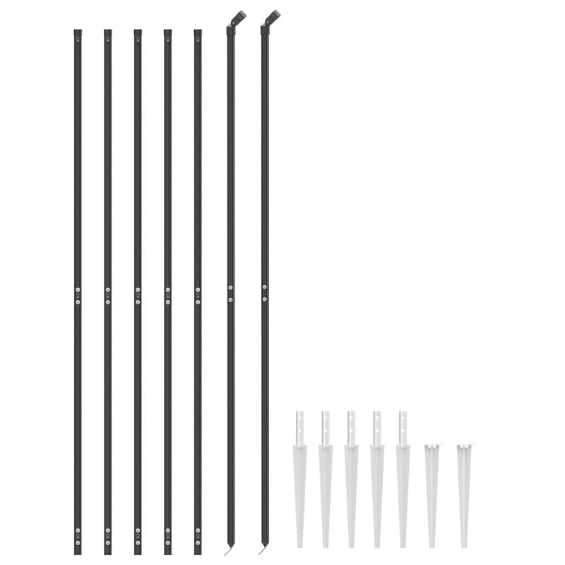 Gard plasă de sârmă cu țăruși de fixare, antracit, 1,4x10 m