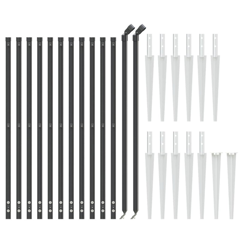 Gard plasă de sârmă cu țăruși de fixare, antracit, 1x25 m