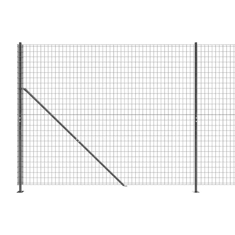 Gard plasă de sârmă cu bordură, antracit, 1,4x10 m