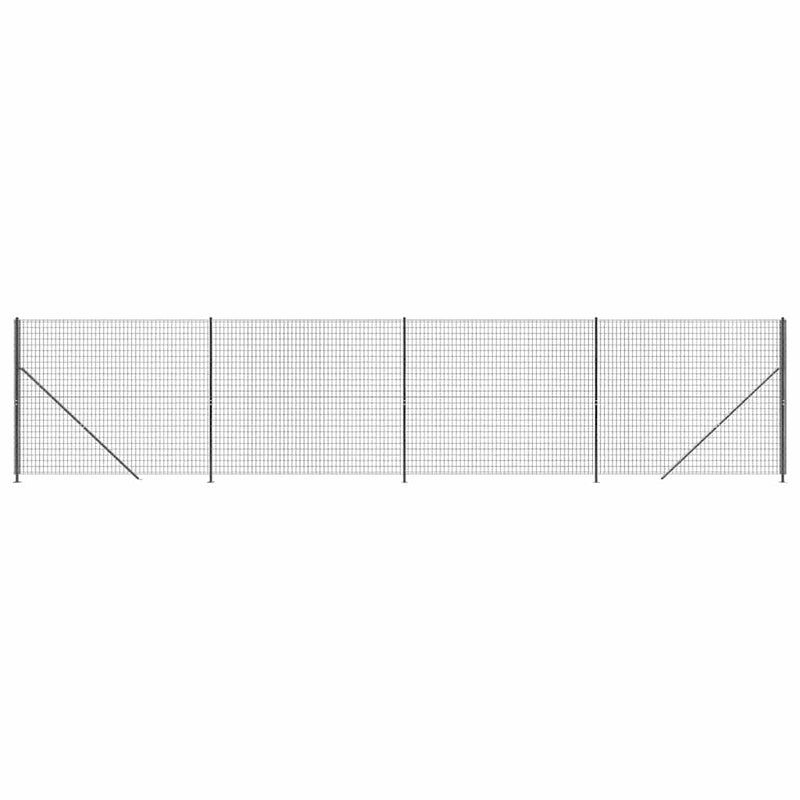Gard plasă de sârmă cu bordură, antracit, 2,2x10 m