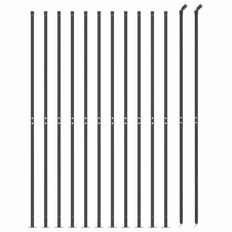Gard plasă de sârmă cu bordură, antracit, 2,2x25 m