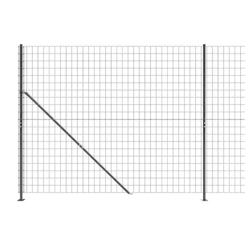 Gard plasă de sârmă cu bordură, antracit, 2,2x25 m