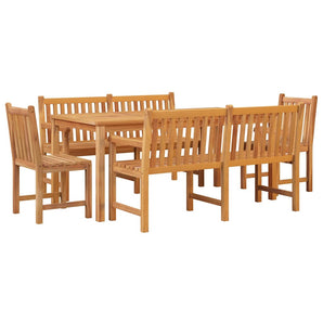Set de sufragerie de grădină, lemn masiv de tec, 5 piese
