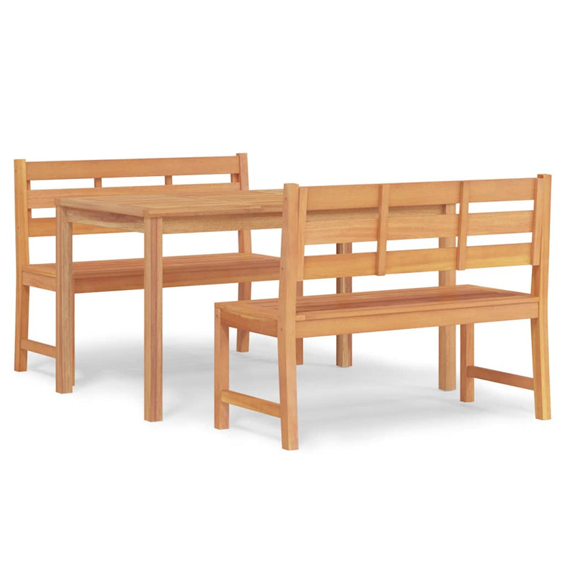 Set de masă pentru grădină, lemn masiv de tec, 3 piese
