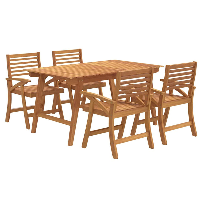 Set mobilier de grădină, 5 piese, lemn masiv de acacia