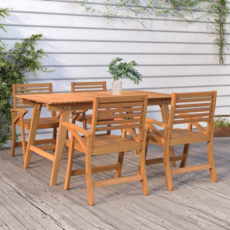 Set mobilier de grădină, 5 piese, lemn masiv de acacia
