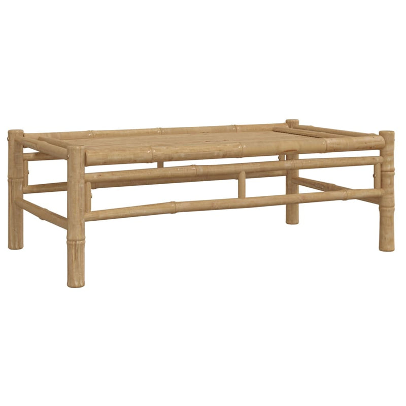 Set mobilier de grădină cu perne alb crem, 2 piese, bambus