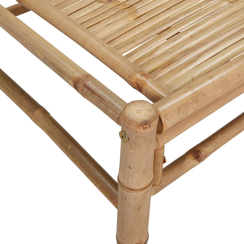 Set mobilier de grădină cu perne alb crem, 2 piese, bambus