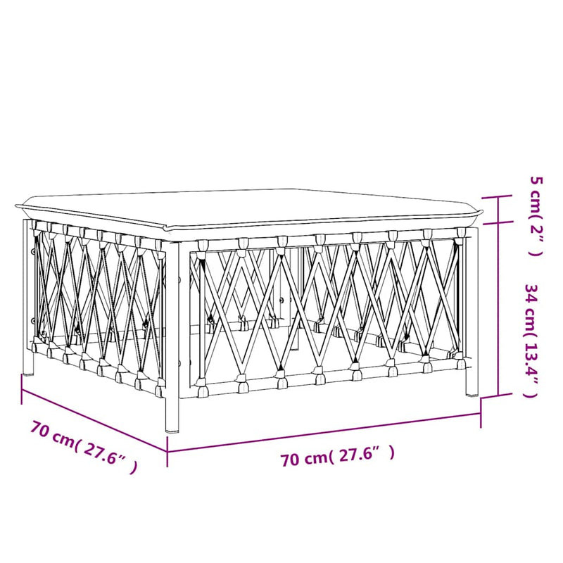 Taburet de grădină cu pernă, antracit, material țesut