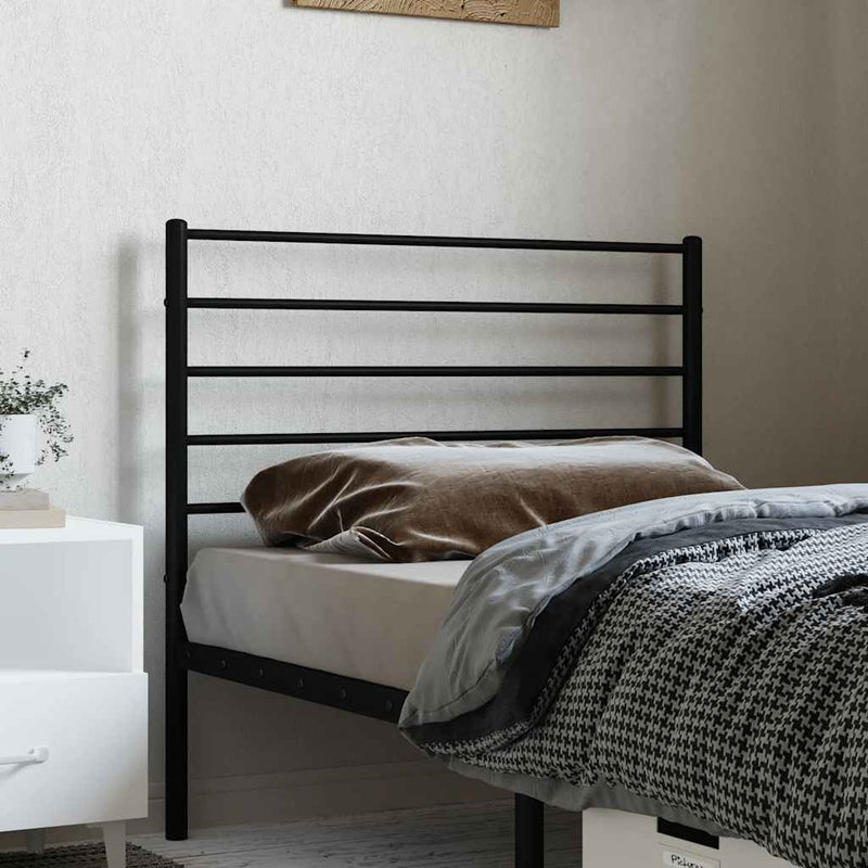 Tăblie de pat de schimb metalică, negru, 90 cm