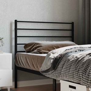 Tăblie de pat de schimb metalică, negru, 90 cm