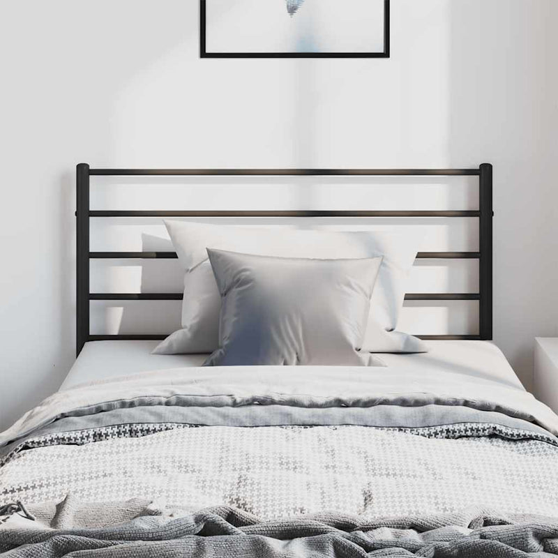 Tăblie de pat de schimb metalică, negru, 100 cm