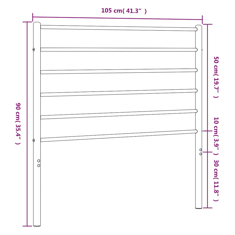 Tăblie de pat de schimb metalică, negru, 100 cm