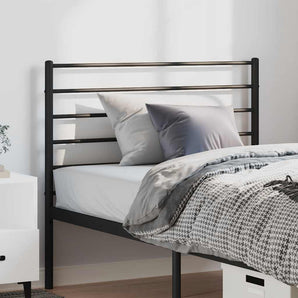 Tăblie de pat de schimb metalică, negru, 100 cm