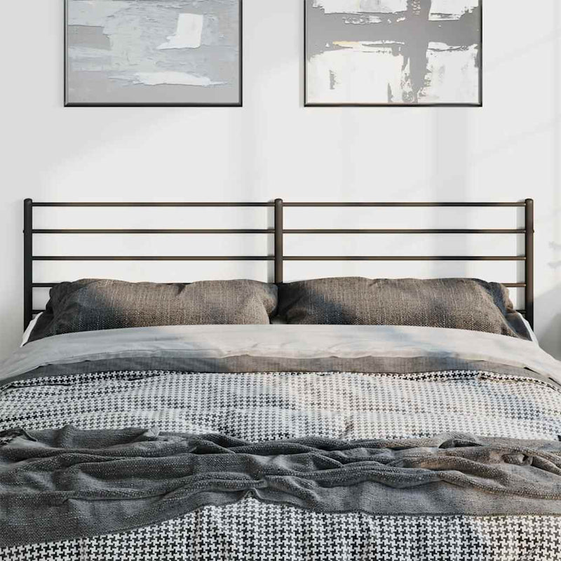 Tăblie de pat de schimb metalică, negru, 180 cm