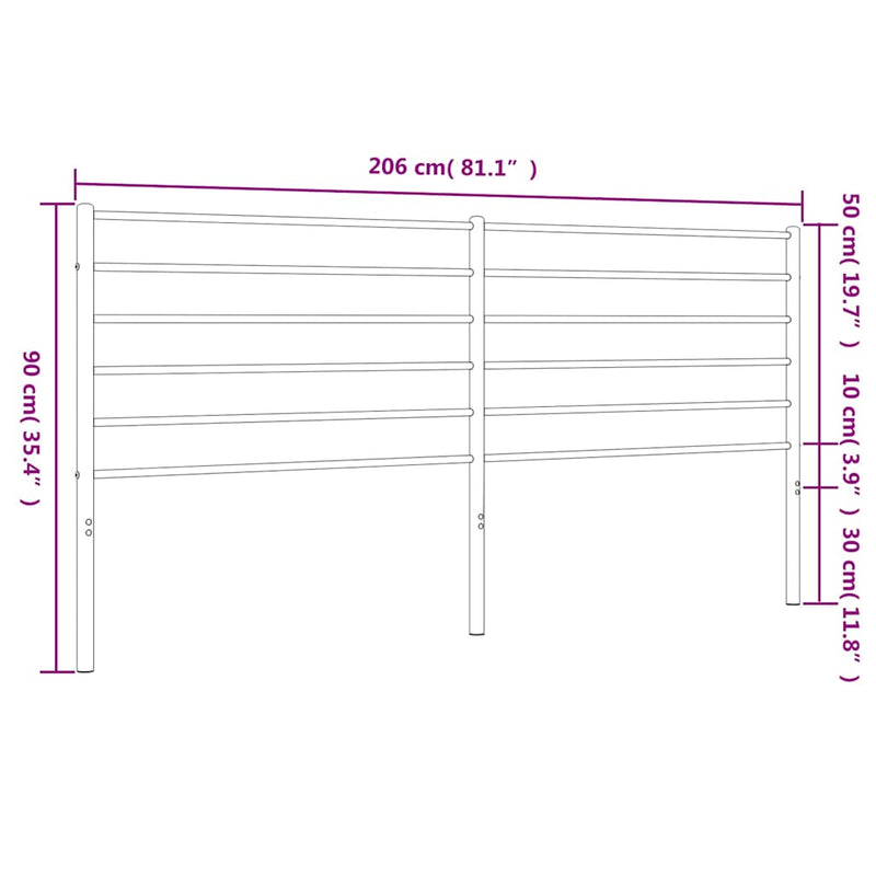 Tăblie de pat de schimb metalică, negru, 200 cm