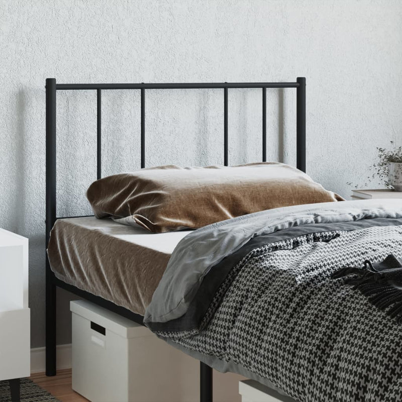 Tăblie de pat de schimb metalică, negru, 80 cm