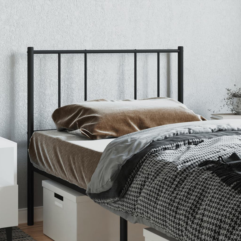 Tăblie de pat de schimb metalică, negru, 107 cm