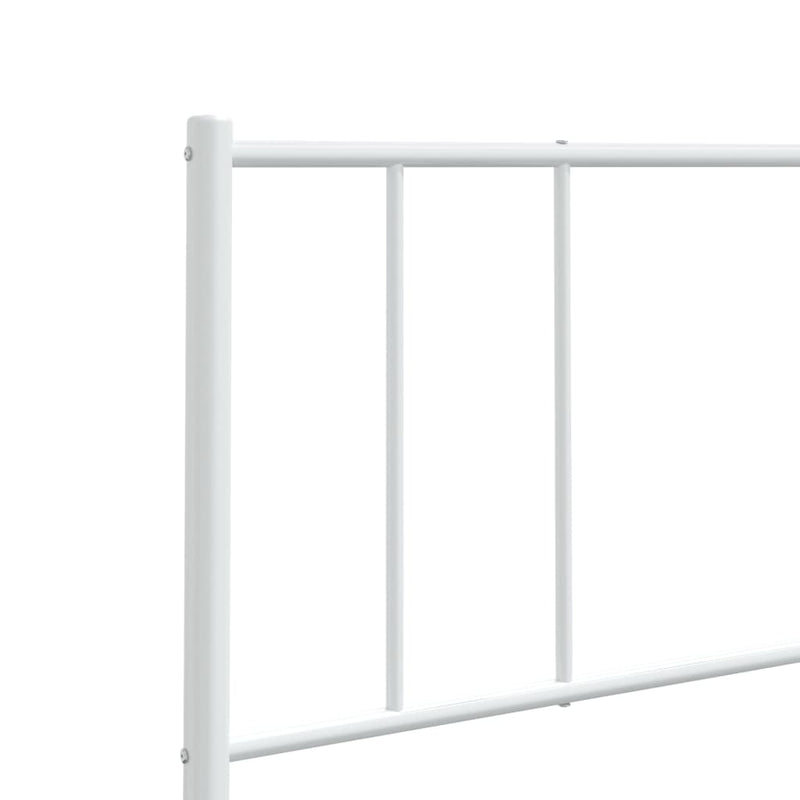 Tăblie de pat de schimb metalică, alb, 135 cm