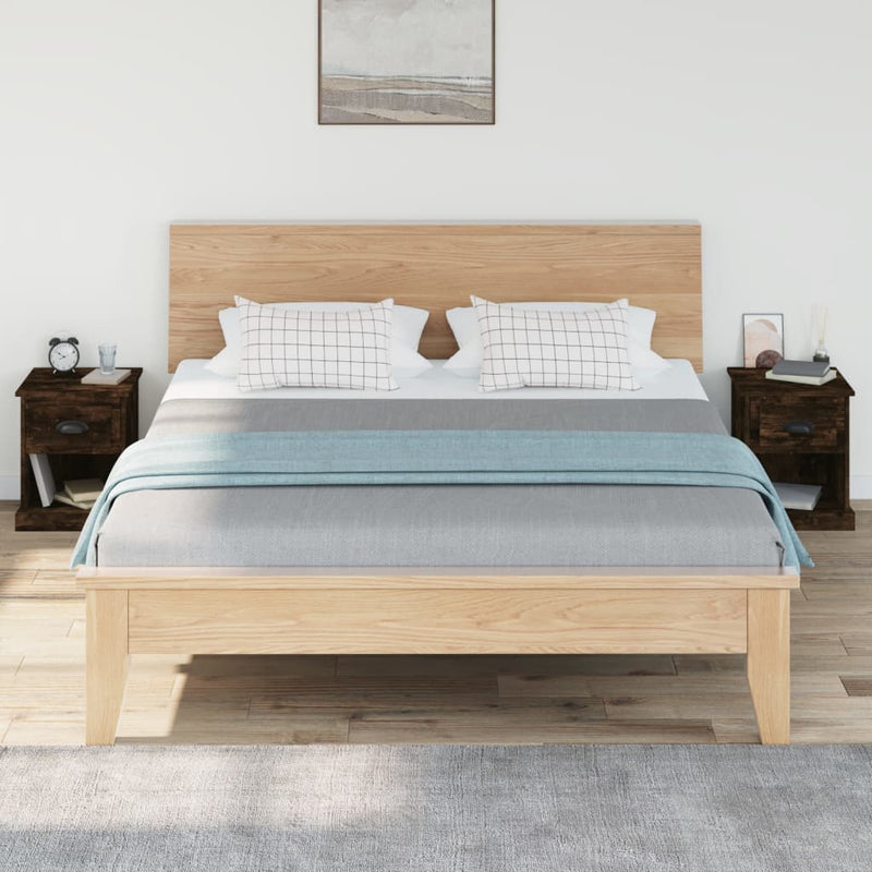 Noptiere, 2 buc., stejar afumat, 39x39x47,5 cm, lemn prelucrat