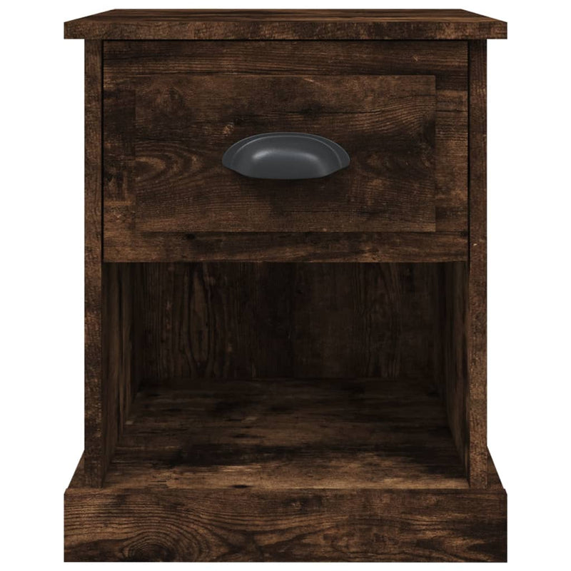 Noptiere, 2 buc., stejar afumat, 39x39x47,5 cm, lemn prelucrat