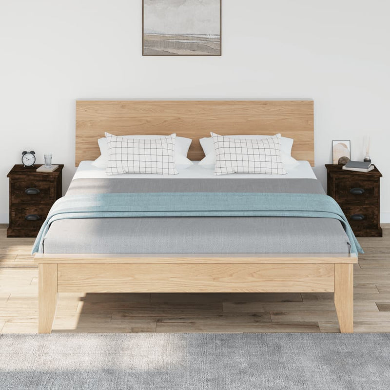 Noptiere, 2 buc., stejar afumat, 39x39x47,5 cm, lemn prelucrat
