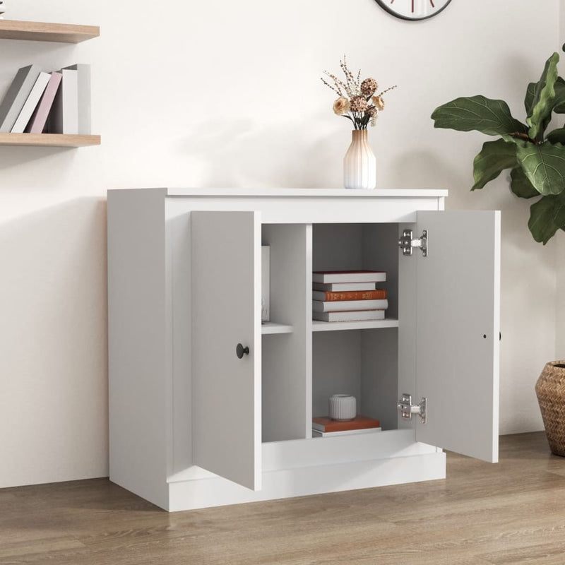 Servantă, alb, 70x35,5x67,5 cm, lemn prelucrat