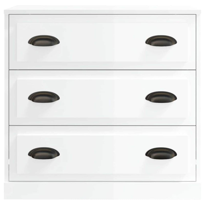 Servantă, alb extralucios, 70x35,5x67,5 cm, lemn prelucrat
