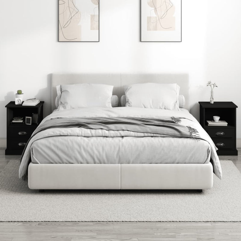 Noptiere, 2 buc., negru, 43x36x60 cm