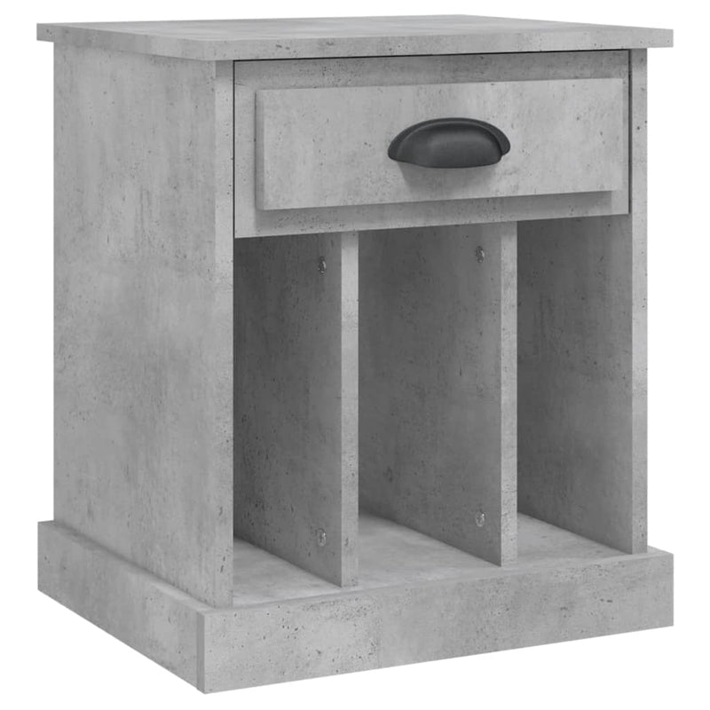 Noptiere, 2 buc., gri beton, 43x36x50 cm