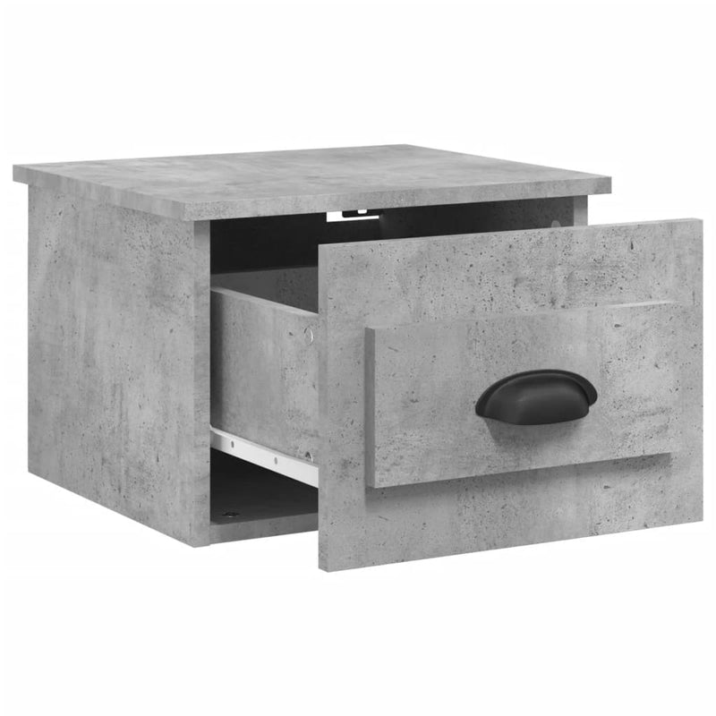Noptieră de perete, gri beton, 41,5x36x28 cm