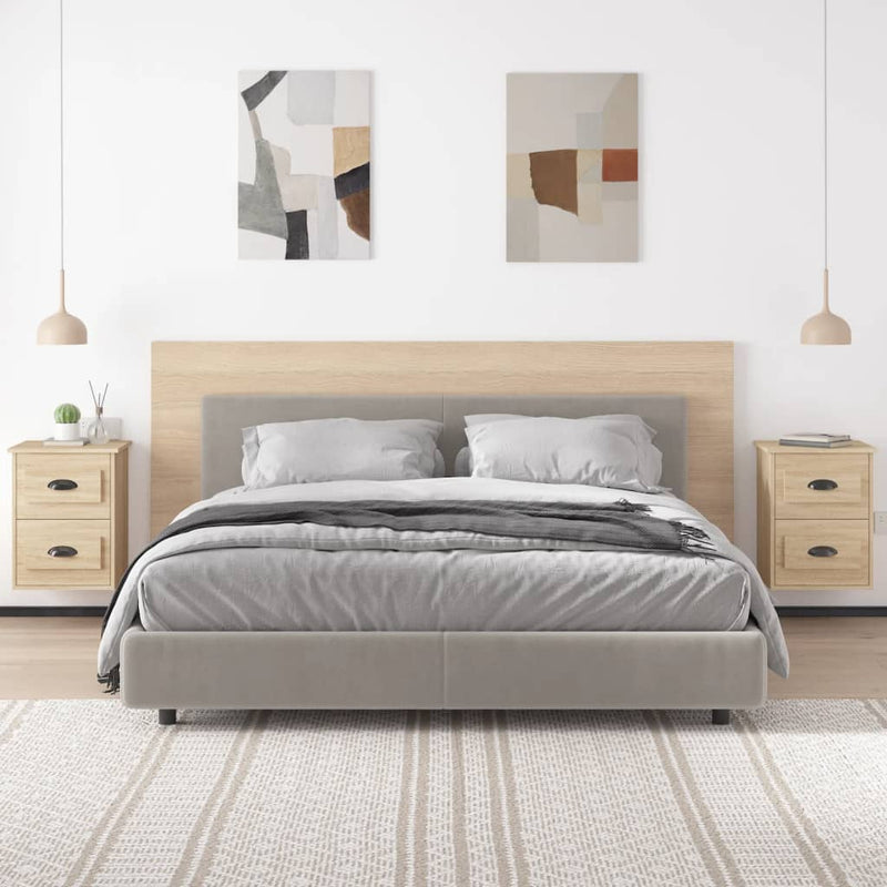 Noptiere de perete, 2 buc., stejar sonoma, 41,5x36x53cm