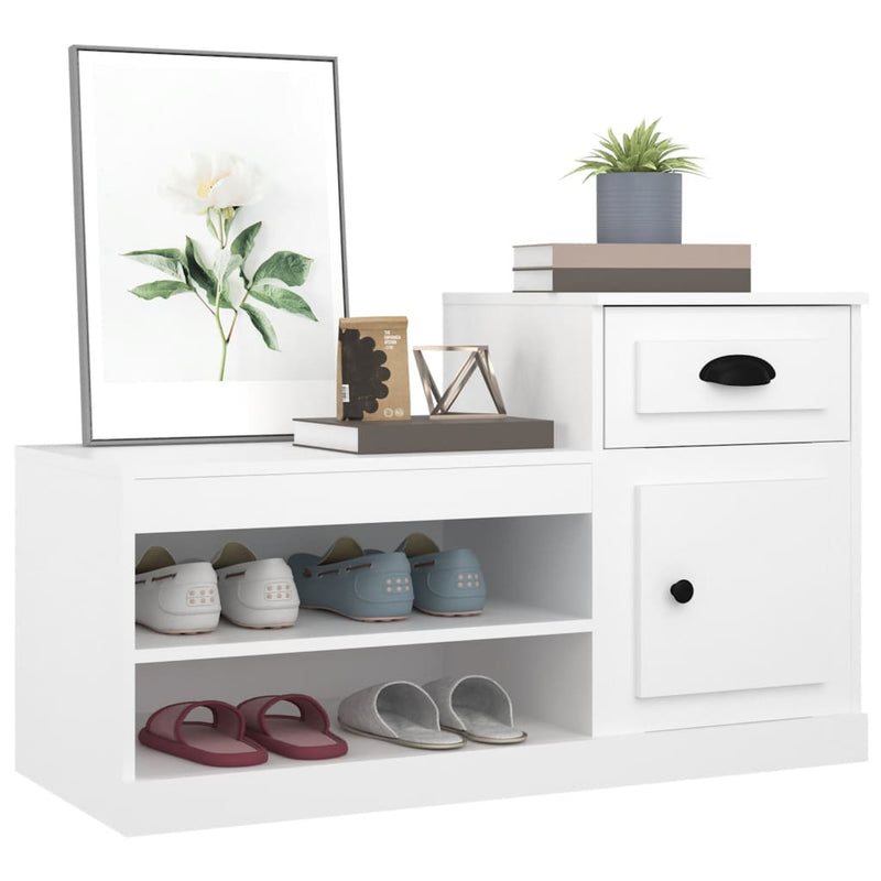 Pantofar, alb, 102x36x60 cm, lemn compozit