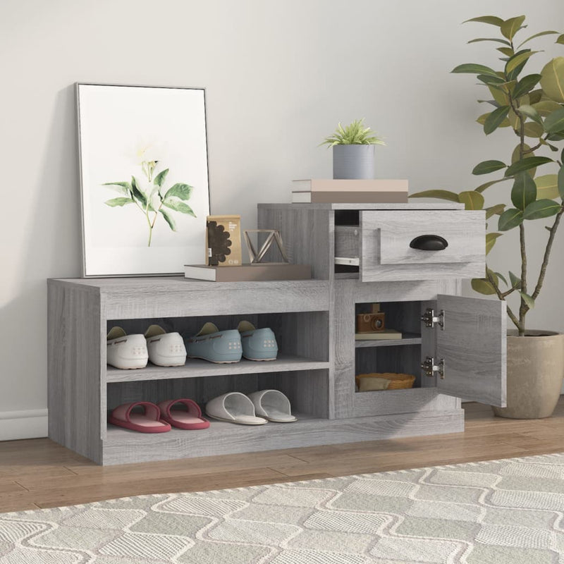 Pantofar, gri sonoma, 100x42x60 cm, lemn prelucrat