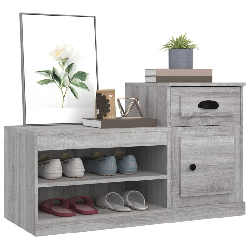 Pantofar, gri sonoma, 100x42x60 cm, lemn prelucrat