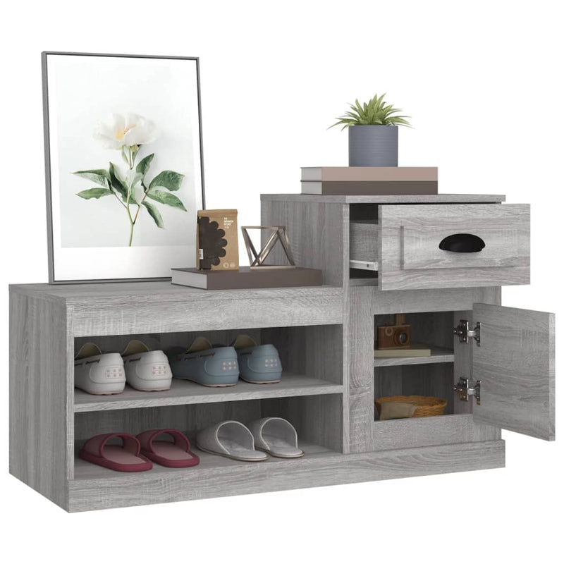 Pantofar, gri sonoma, 100x42x60 cm, lemn prelucrat