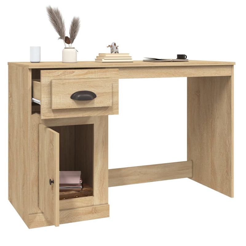 Birou cu sertar, stejar sonoma, 115x50x75 cm, lemn prelucrat