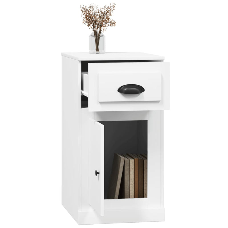 Dulap lateral cu sertar, alb, 40x50x75 cm, lemn prelucrat