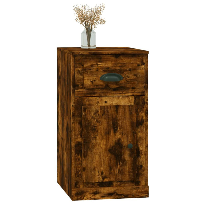 Dulap lateral, sertar, stejar afumat, 40x50x75cm lemn prelucrat