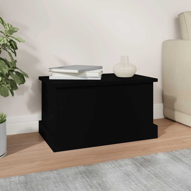 Raft de depozitare, negru, 50x30x28 cm, lemn prelucrat