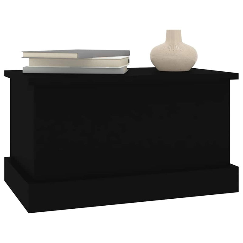 Raft de depozitare, negru, 50x30x28 cm, lemn prelucrat