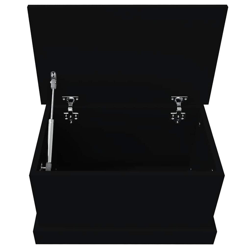 Raft de depozitare, negru, 50x30x28 cm, lemn prelucrat