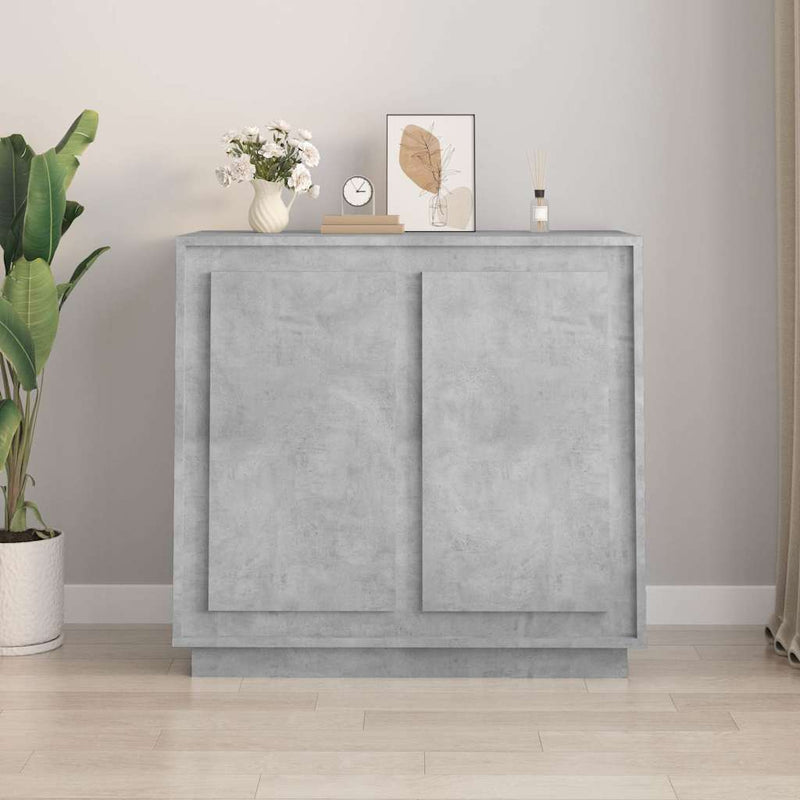 Dulap, gri beton, 80x34x75 cm, lemn prelucrat