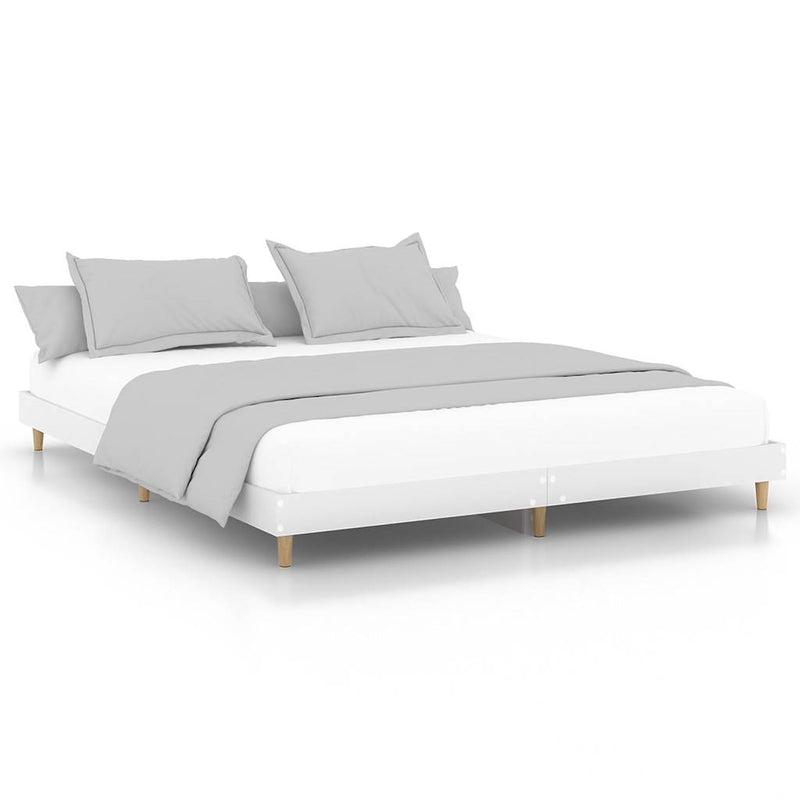 Cadru de pat, alb, 120x200 cm, lemn prelucrat