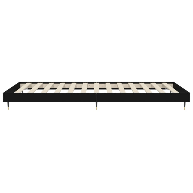 Cadru de pat, negru, 90x200 cm, lemn prelucrat