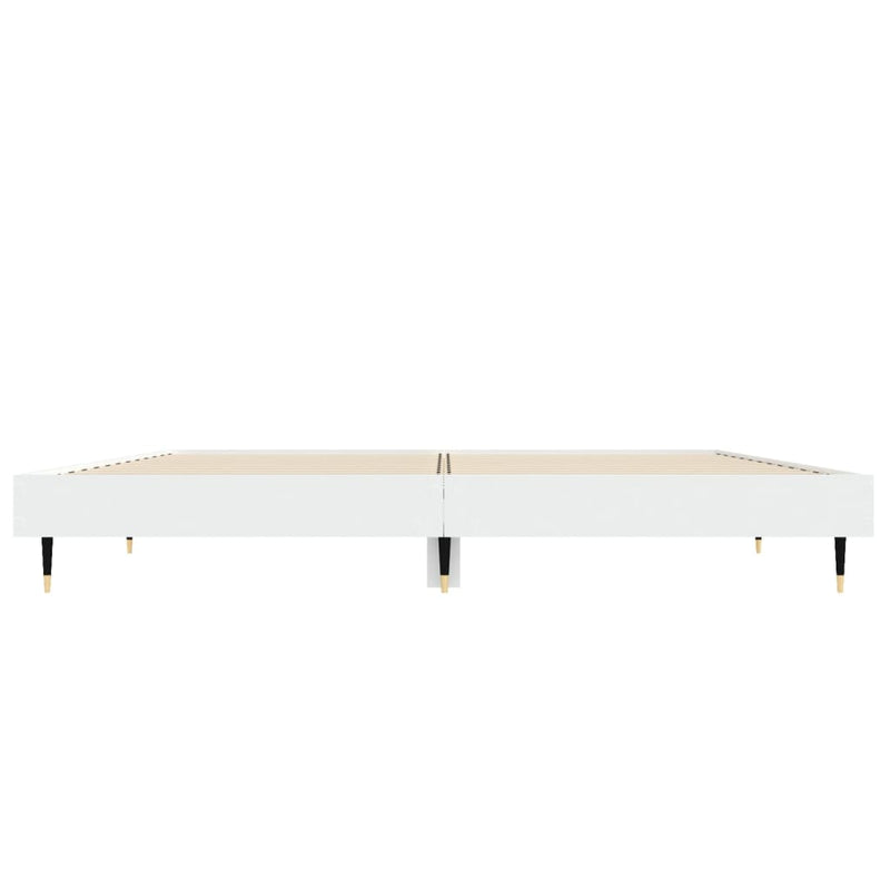 Cadru de pat, alb ,135x190 cm, lemn prelucrat